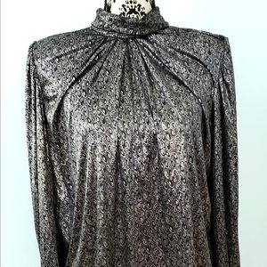 Vintage DK GOLD/DonnKenny metallic silky blouse